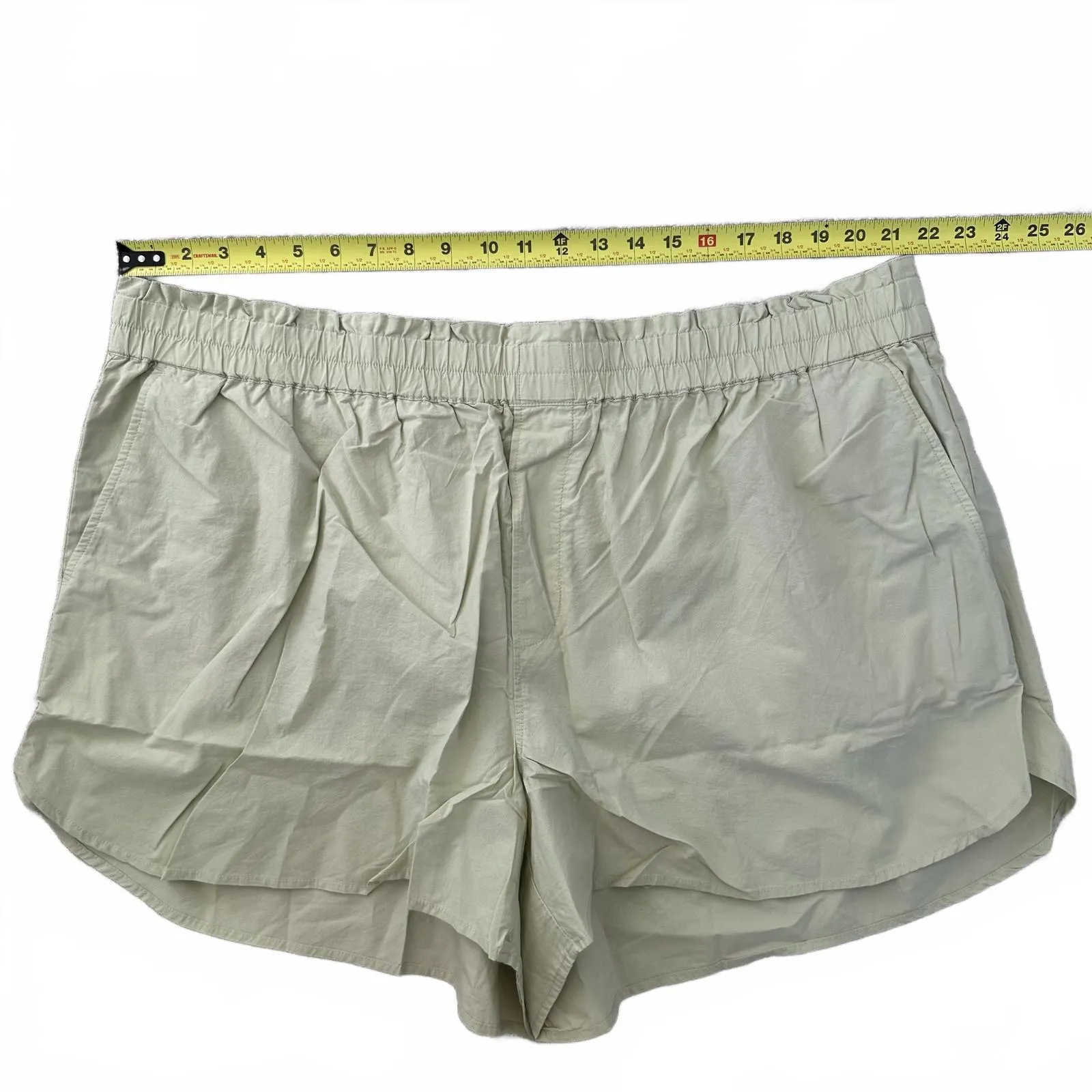 Madewell 100% Cotton Plus Pull-On Shorts Signature Poplin Faded Seagrass NWT 3X - Image 3