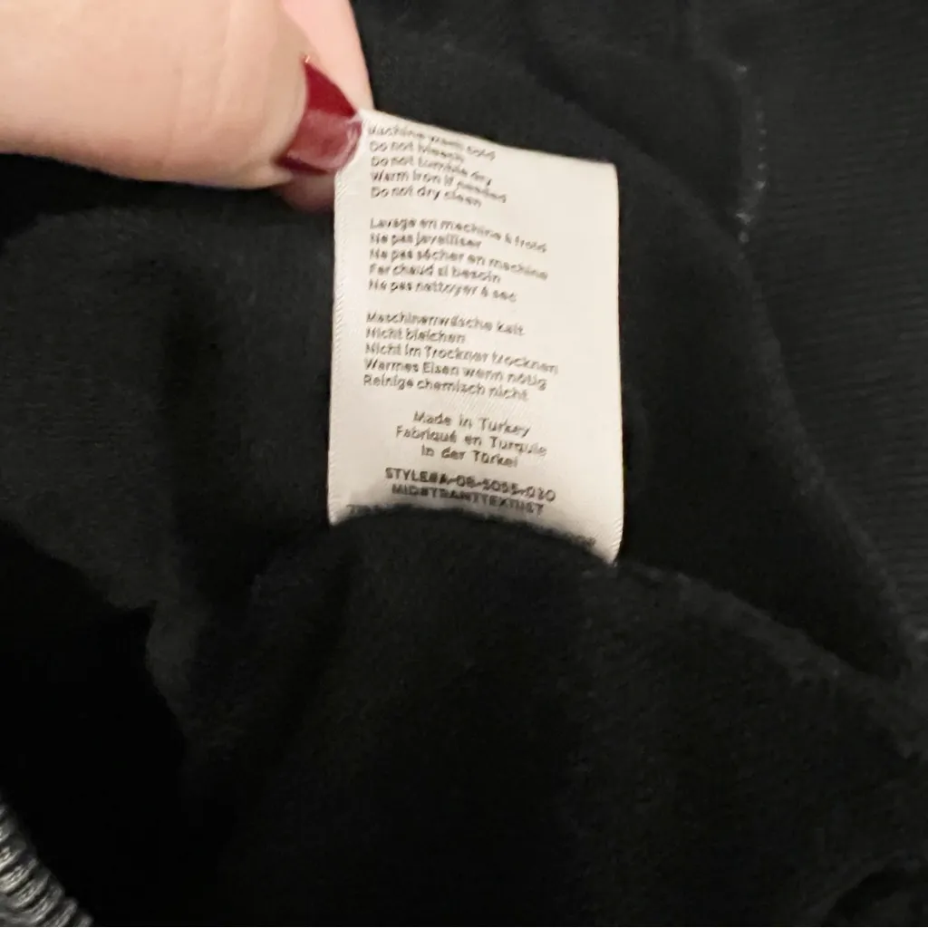 Anine Bing Ramona Paris Crewneck Sweatshirt Washed Black Size Large L - Image 7