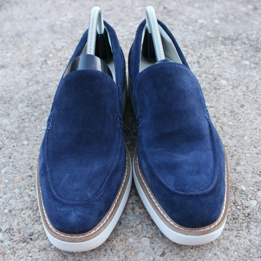 Women's OriginalGrand Platform Ventetian Loafers Blue Suede Sz 10.5 - Image 3