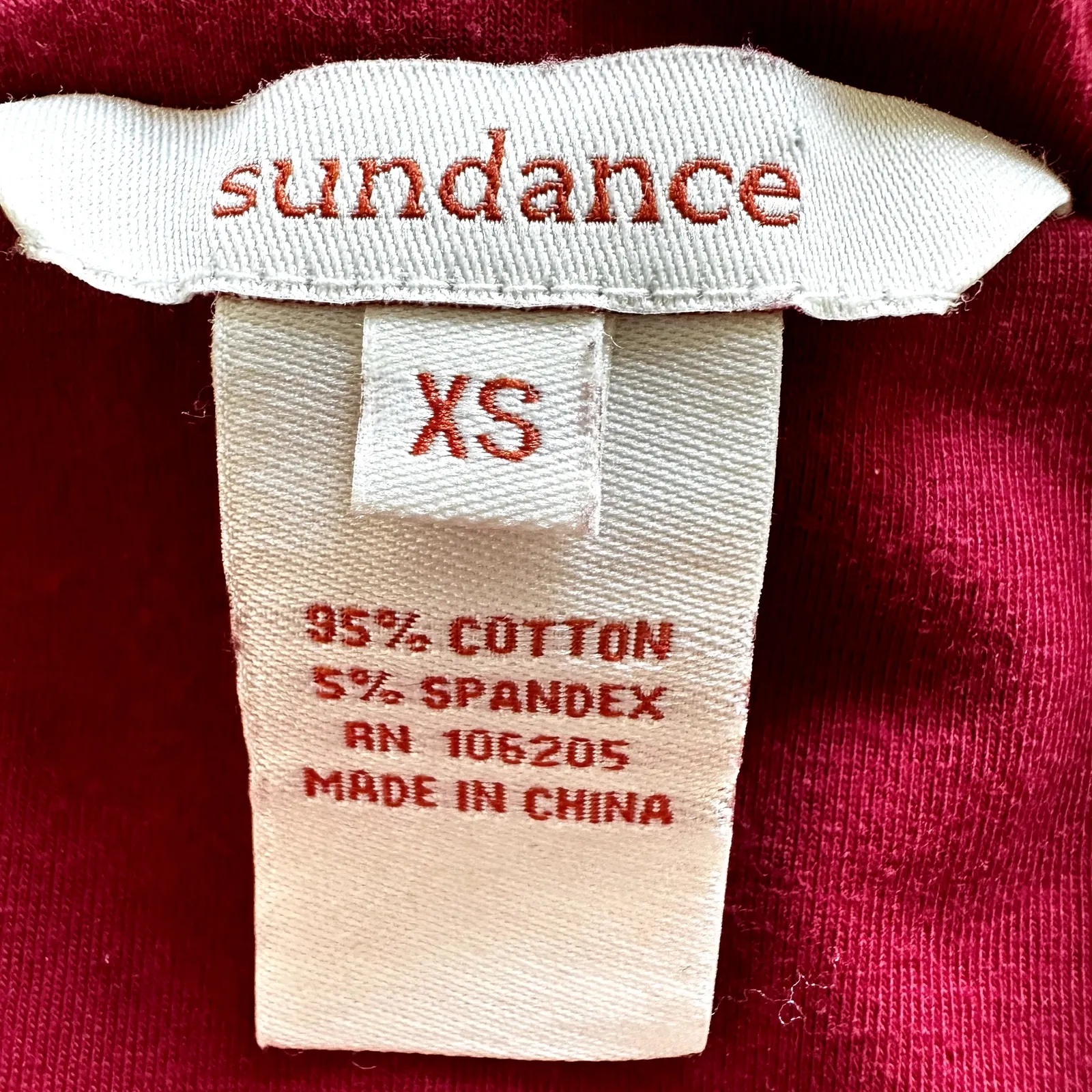 Sundance Trapeze Midi Dress A Line Flare V Neck Hi Low Flowy Cotton Red XSmall - Image 3