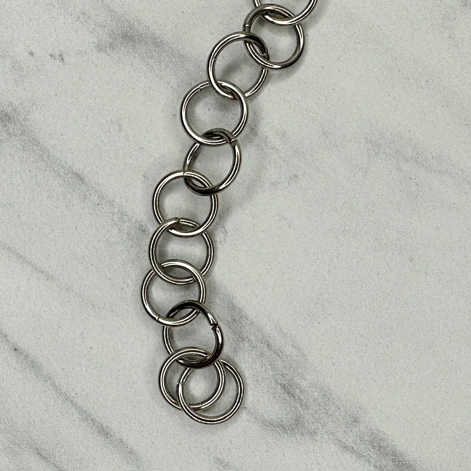 Chunky Blue Studded Concho Silver Chain Belt XS/Small (XS/S) Western Statement ✨ - Image 10