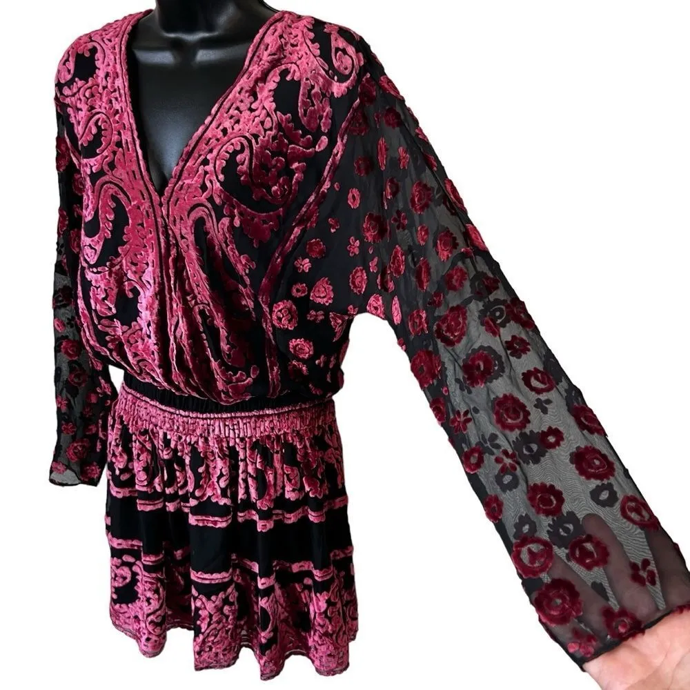 Ramy Brook Clarice Velvet Burnout Mini Dress - Image 7