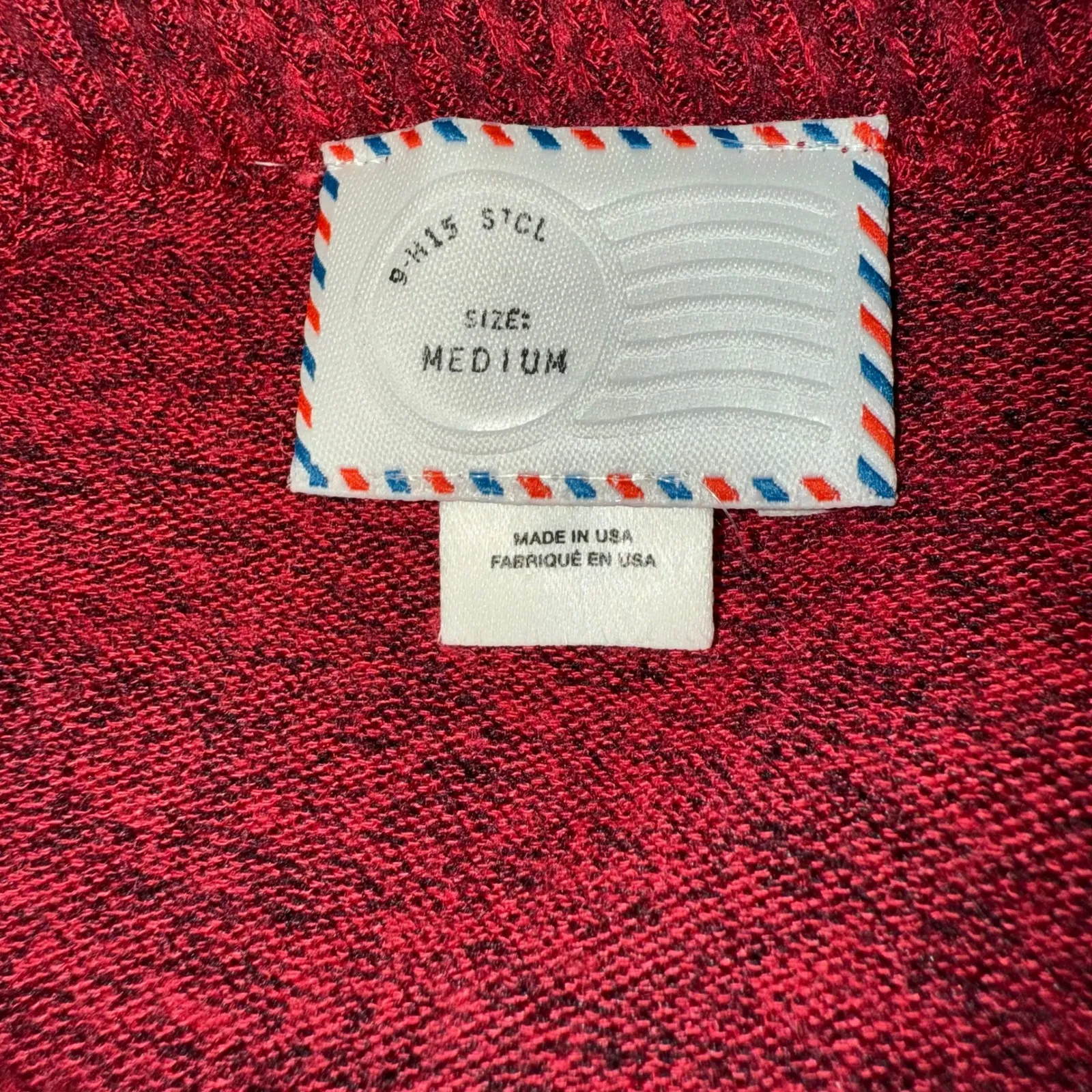 ANTHROPOLOGIE POSTMARK Oversized Marbled Red‎ Ruffled Trim Gia Sweater Medium - Image 8