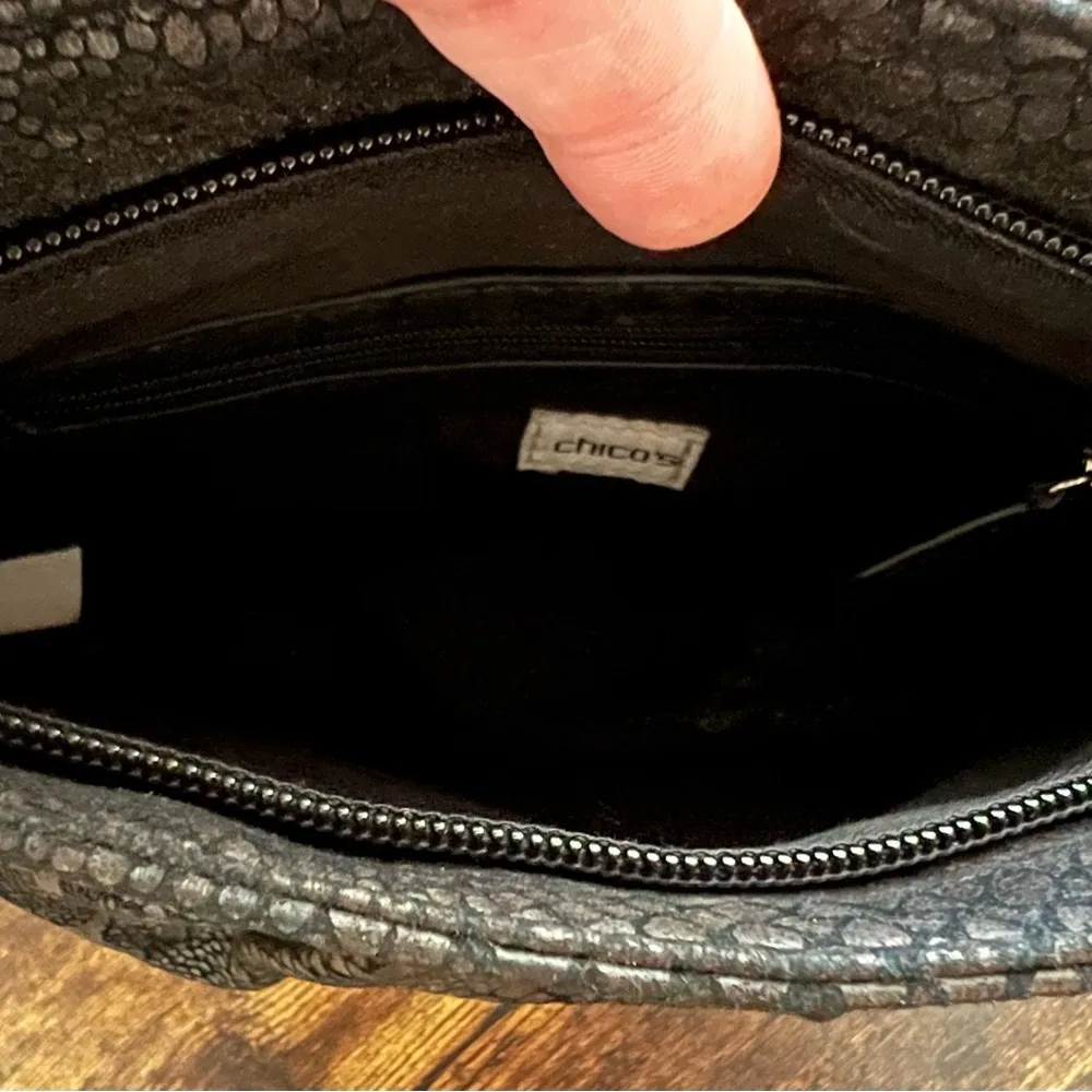 Chicos faux leather/suede embellished handbag. - Image 10