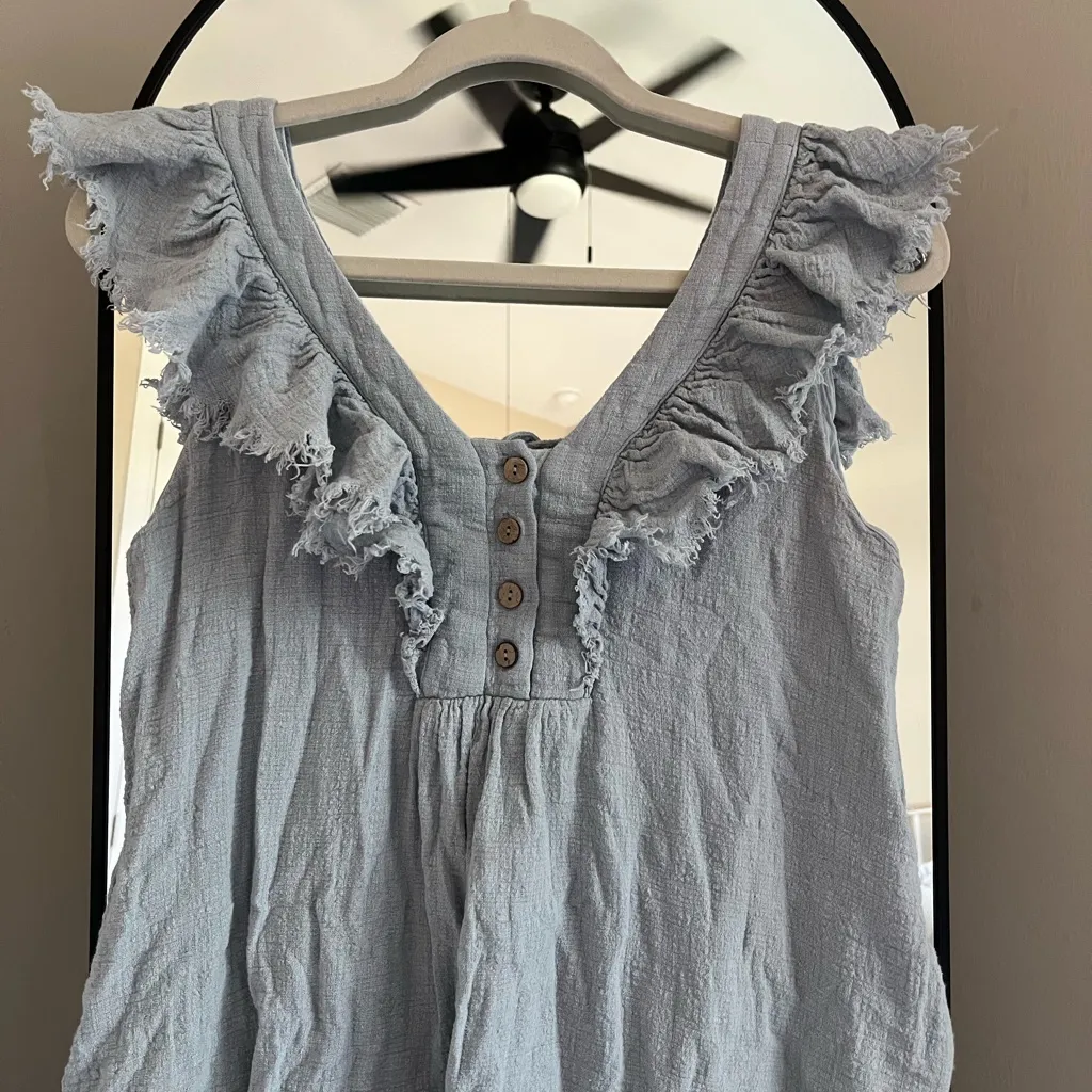 Newbury Kustoms Light Blue Ruffled Women's Top - Image 2