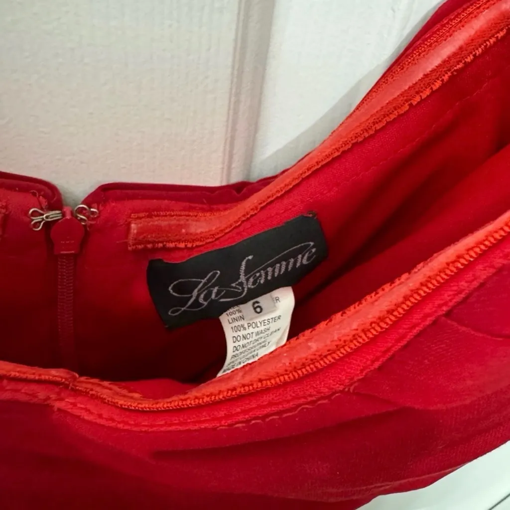 La femme Off the Shoulder Fully Ruched Floor Length Gown - Image 7