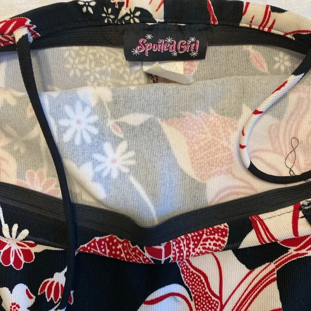 Floral‎ Hawaiian print dress Black - Image 8