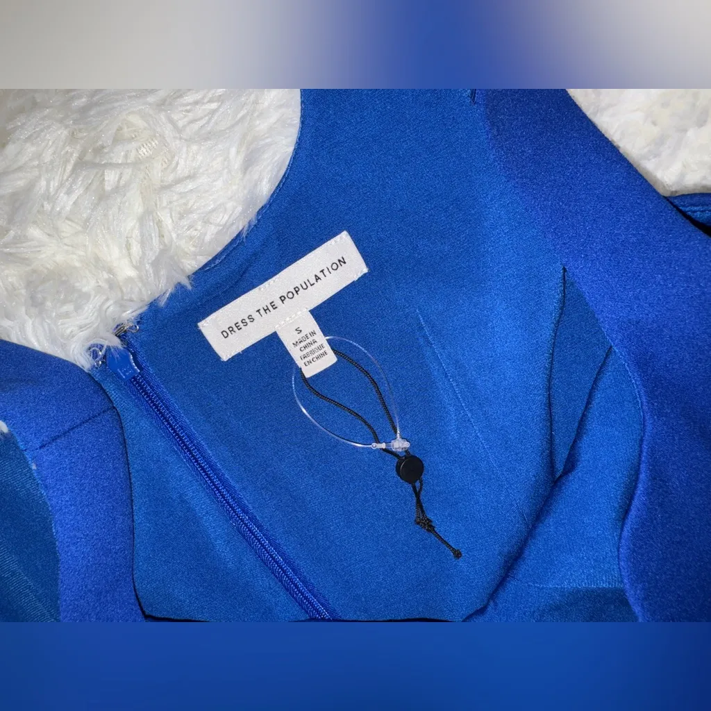 NWOT Dress The Population Sloane Sheath Sleeveless electric blue dress sz S - Image 7