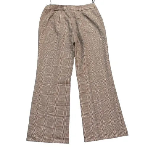 Jones New York Brown Plaid Flare Leg Pants Dark Academia Wool Blend Size 8 - Image 4