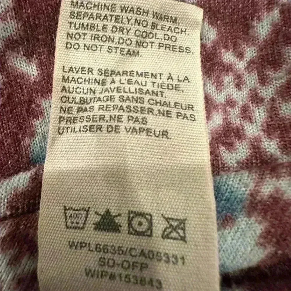 Woolrich Fleece Pullover Womens L Fig Maroon/White/Blue Half Zip Casual Outdoors - Image 2