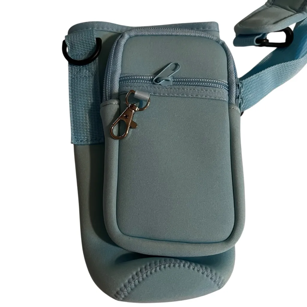 Dabria Water Bottle Carrier Bag w/ Phone Pocket Stanley 40oz Tumbler Neoprene Bl Blue - Image 4
