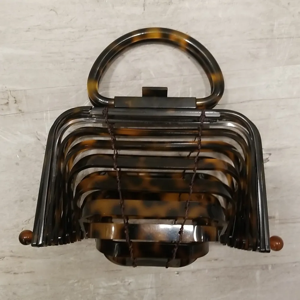 💕CULT GAIA💕 Lillith Bag ~ Tortoise Acrylic Mini Top Handle Bag Collapsible - Image 12