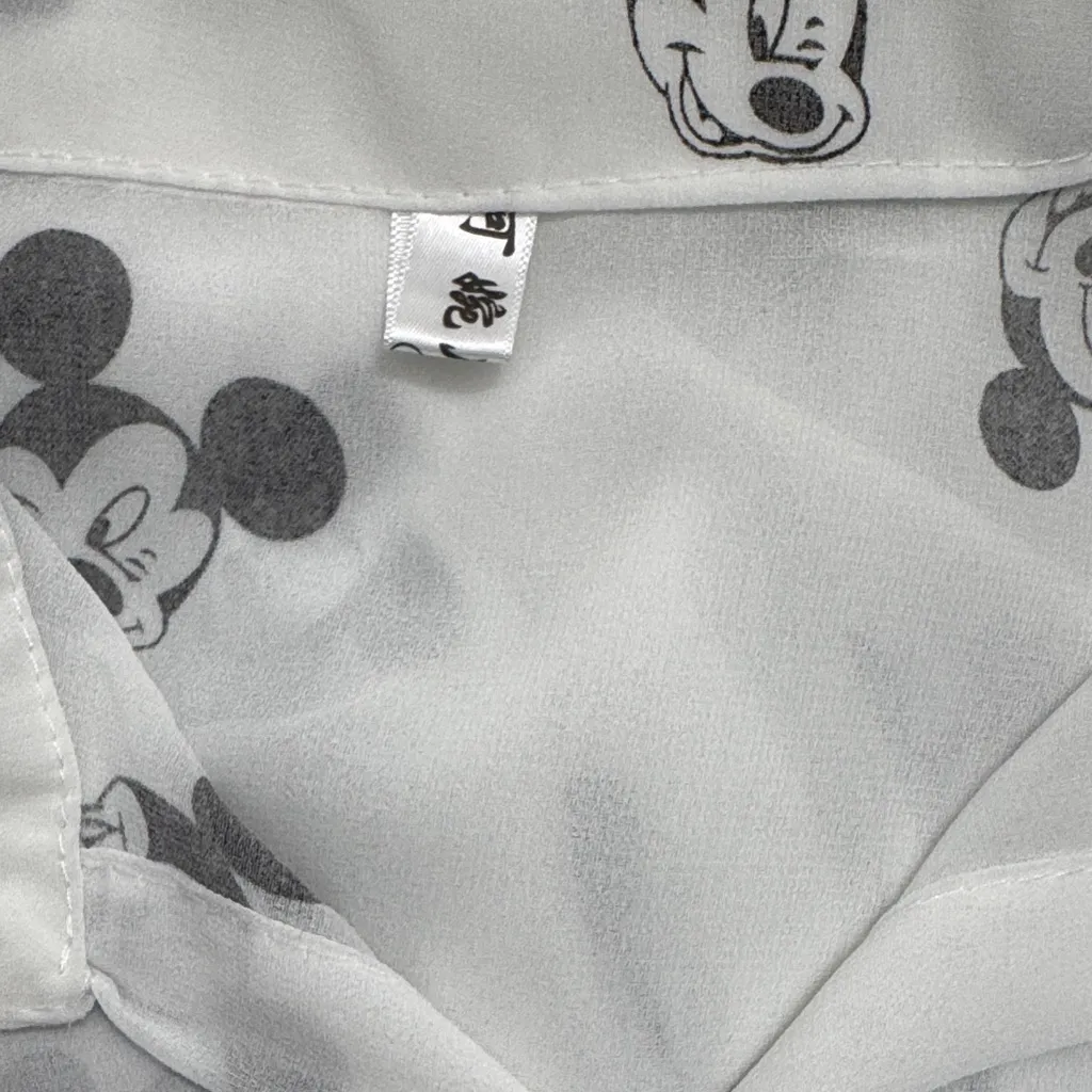 Mickey Mouse Print White Button - Image 9