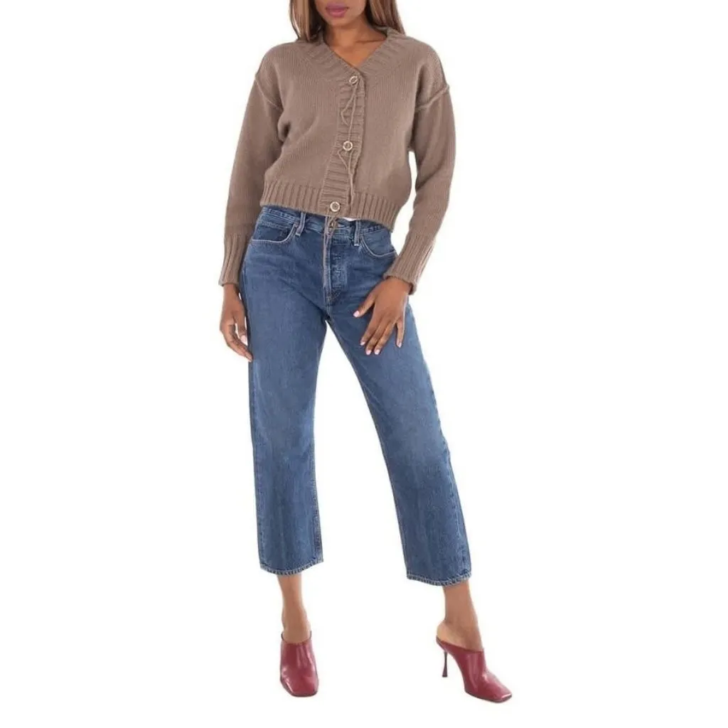 New Acne Studios Cropped Knitted Cardigan, Size X-Small - Image 3