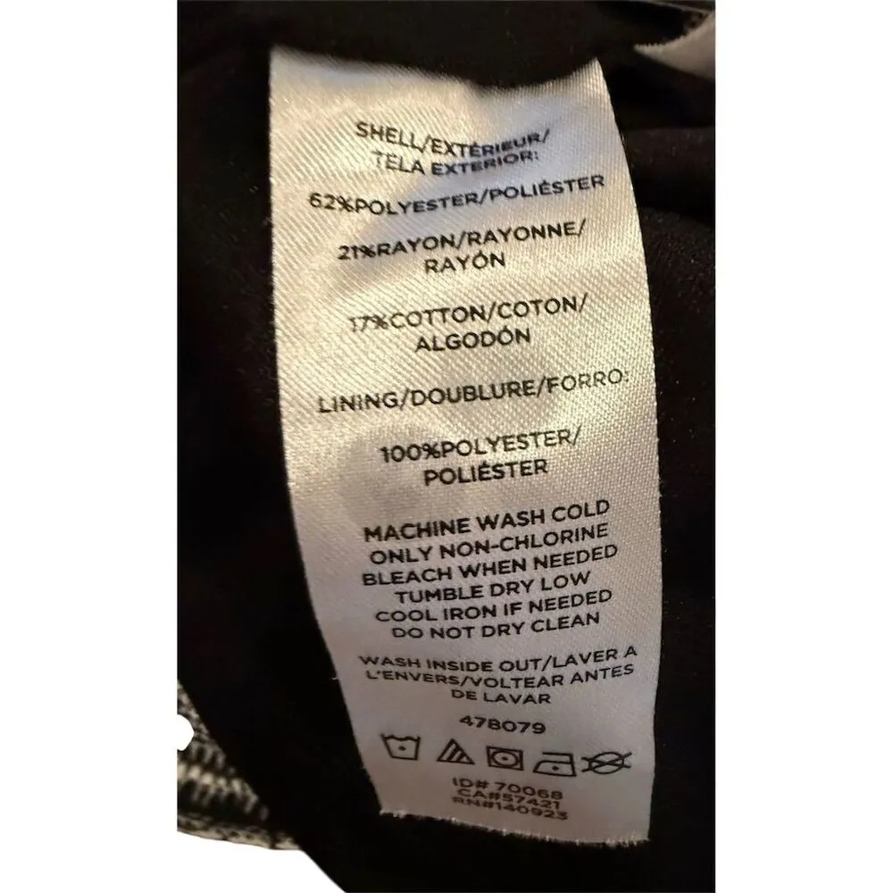 LOFT Petite Tweed Shift Dress Black Knee Length Size 4 Short Sleeve - Image 11