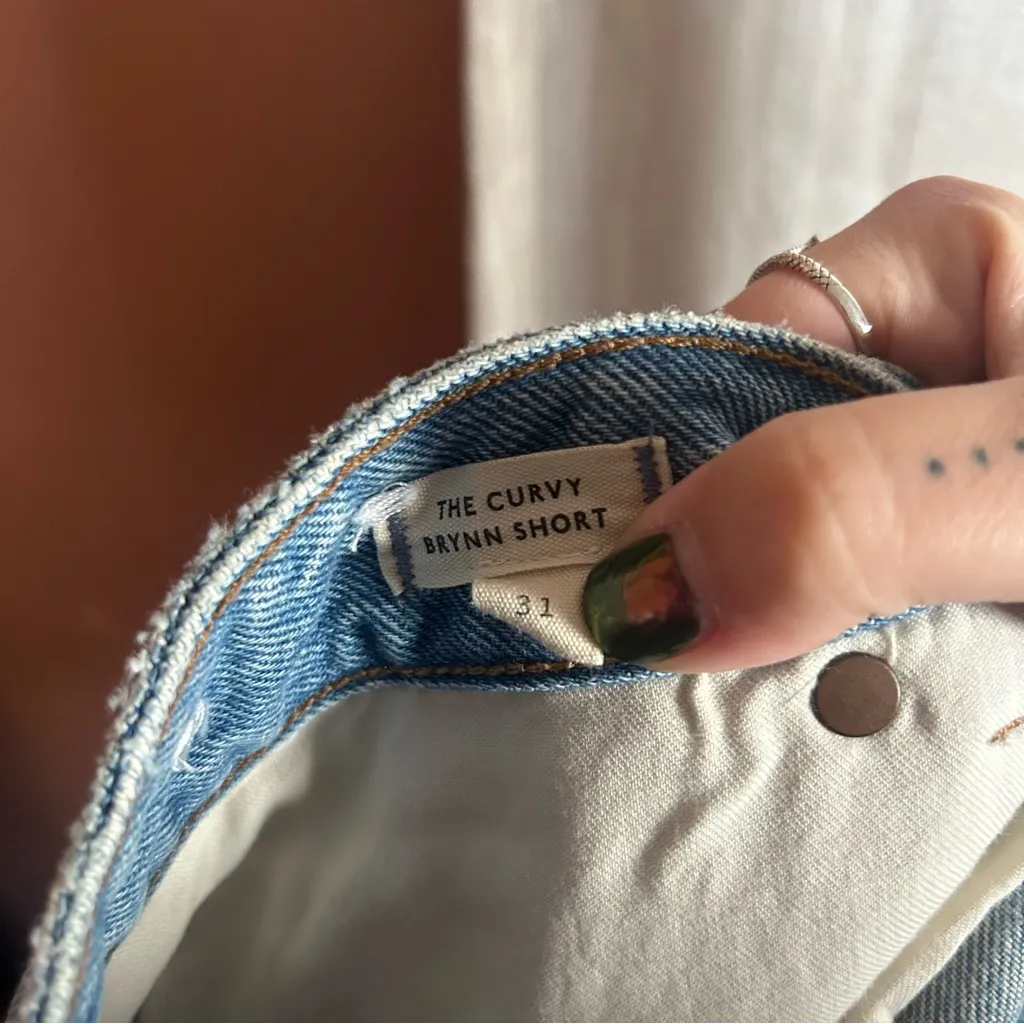 Madewell Curvy Brynn‎ Short Hallstead Wash Cut Off Raw Hem NWT Size 31 (US 12) - Image 6
