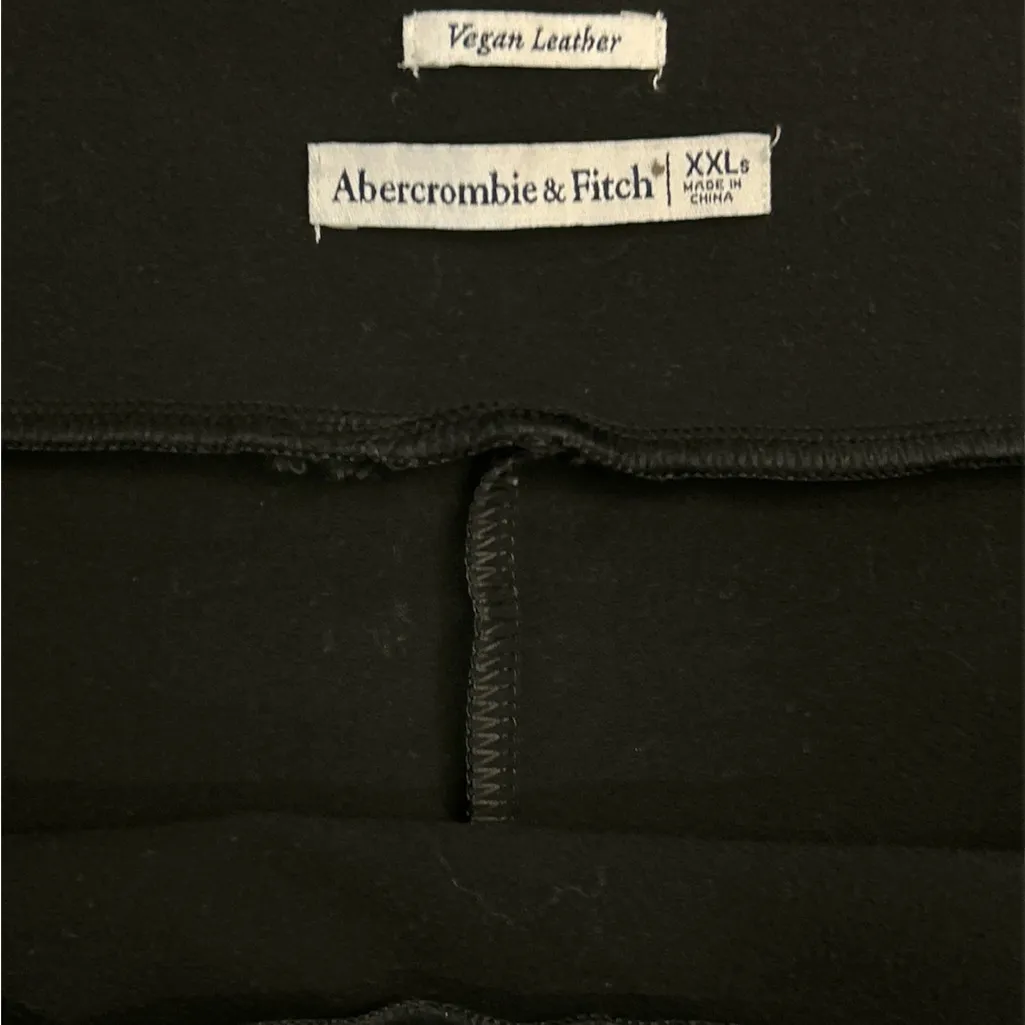 Abercrombie & Fitch Vegan Leather Split Hem Flare Leggings Black Size XXL - Image 5