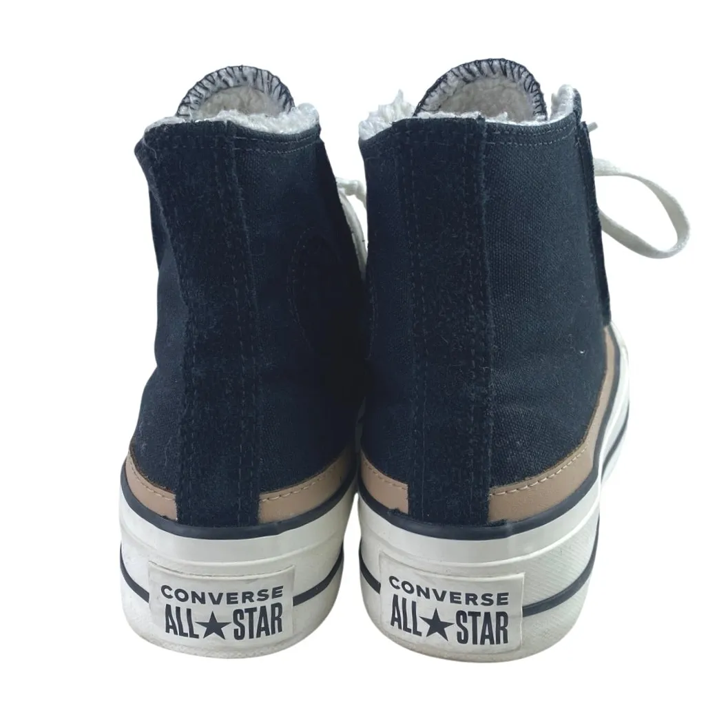 Converse Chuck Taylor All Star Raw Edge Black Platform High Top Sneakers Sz 5.5 - Image 3