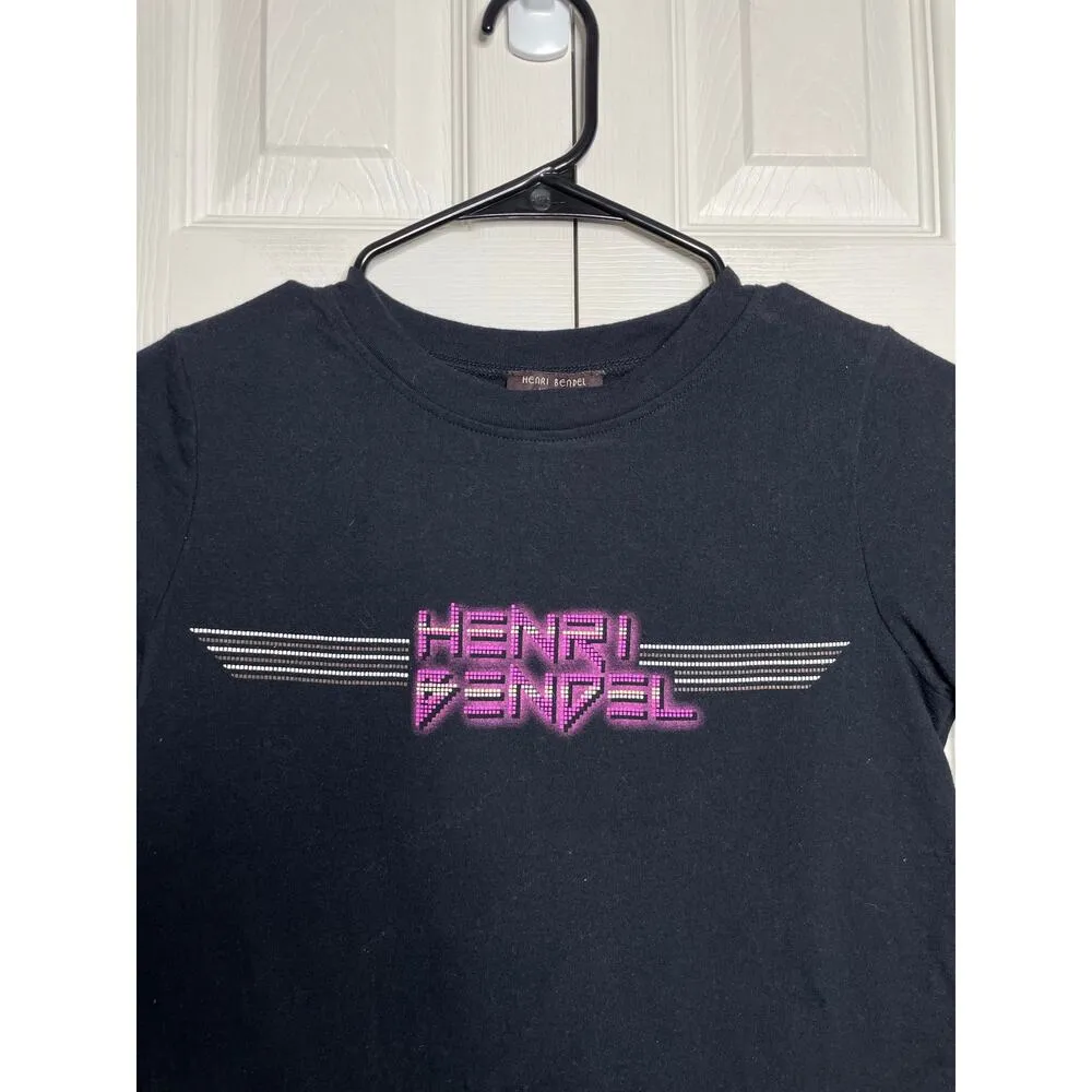 Henri Bendel x Shinji Murakami Black Pink Retro Logo Short Sleeve Graphic Tee S - Image 2