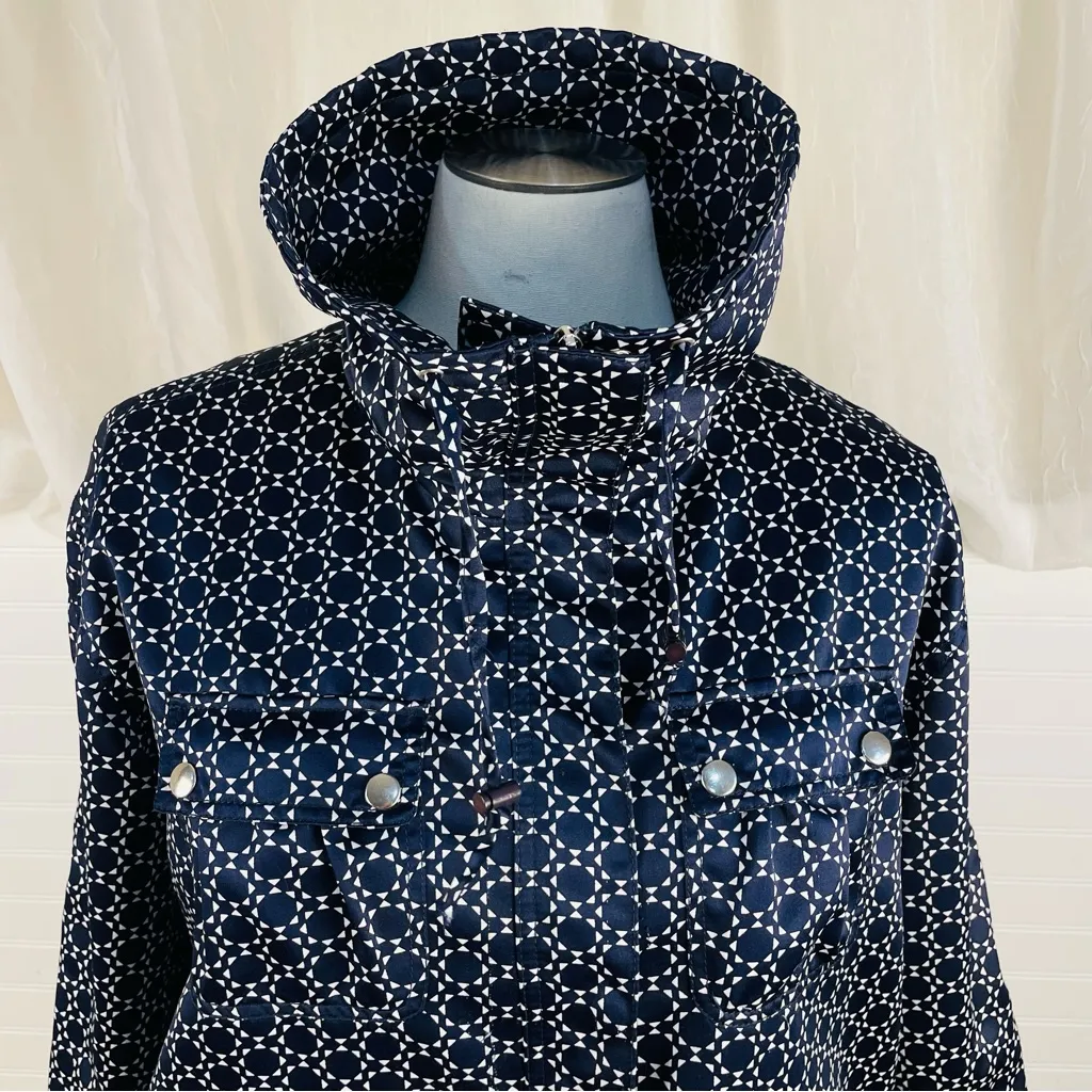 Bianca Nygard Weekend Women's Windbreaker Raincoat Jacket Funnel Collar 16 Navy Blue - Image 8