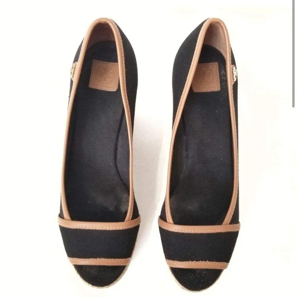 Tory Burch Majorca Espadrilles Peep Toe Wedge- Size 8.5 - Image 2