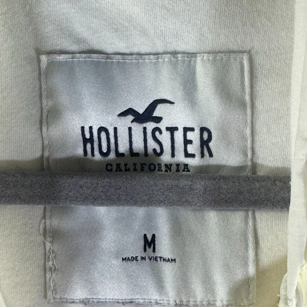 Hollister White Windbreaker Jacker Sz M - Image 5