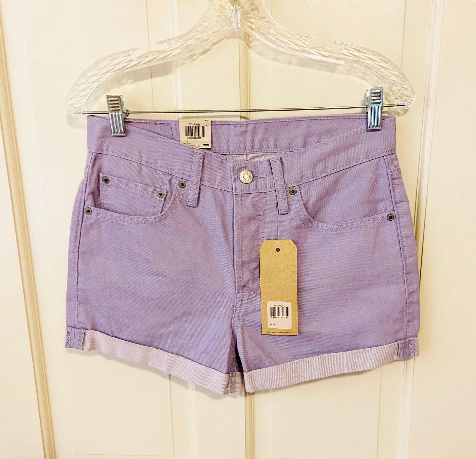NWT  501 button fly purple jean shorts - Image 2