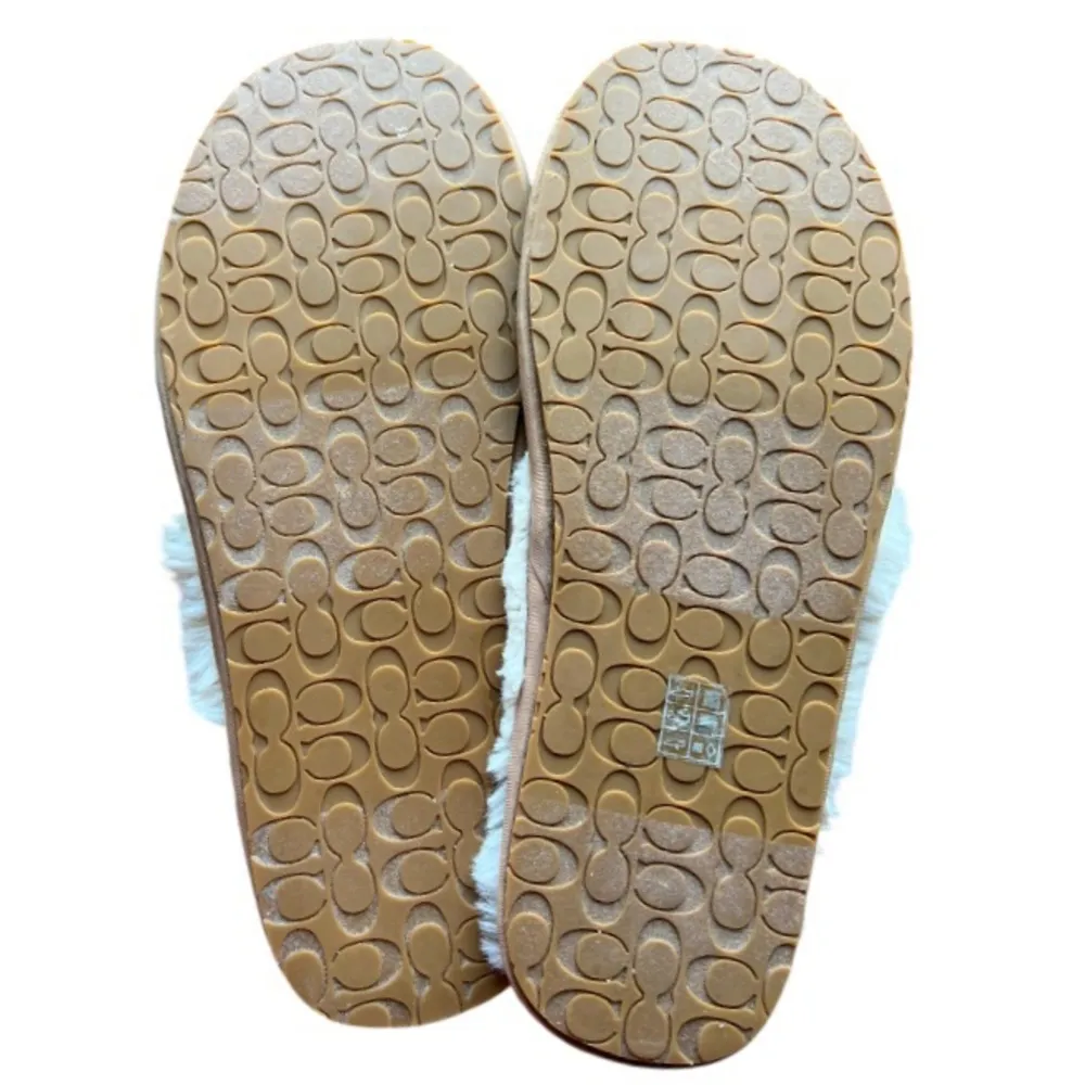 Coach Ziva Slippers Signature
Jacquard With Faux Fur In Khaki - Image 7