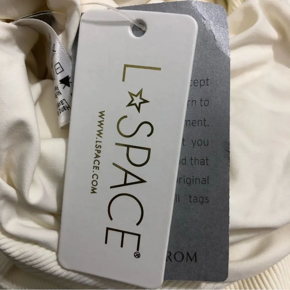 L*Space Phoebe Classic One Shoulder Rib One Piece Cream 8 NWT - Image 7