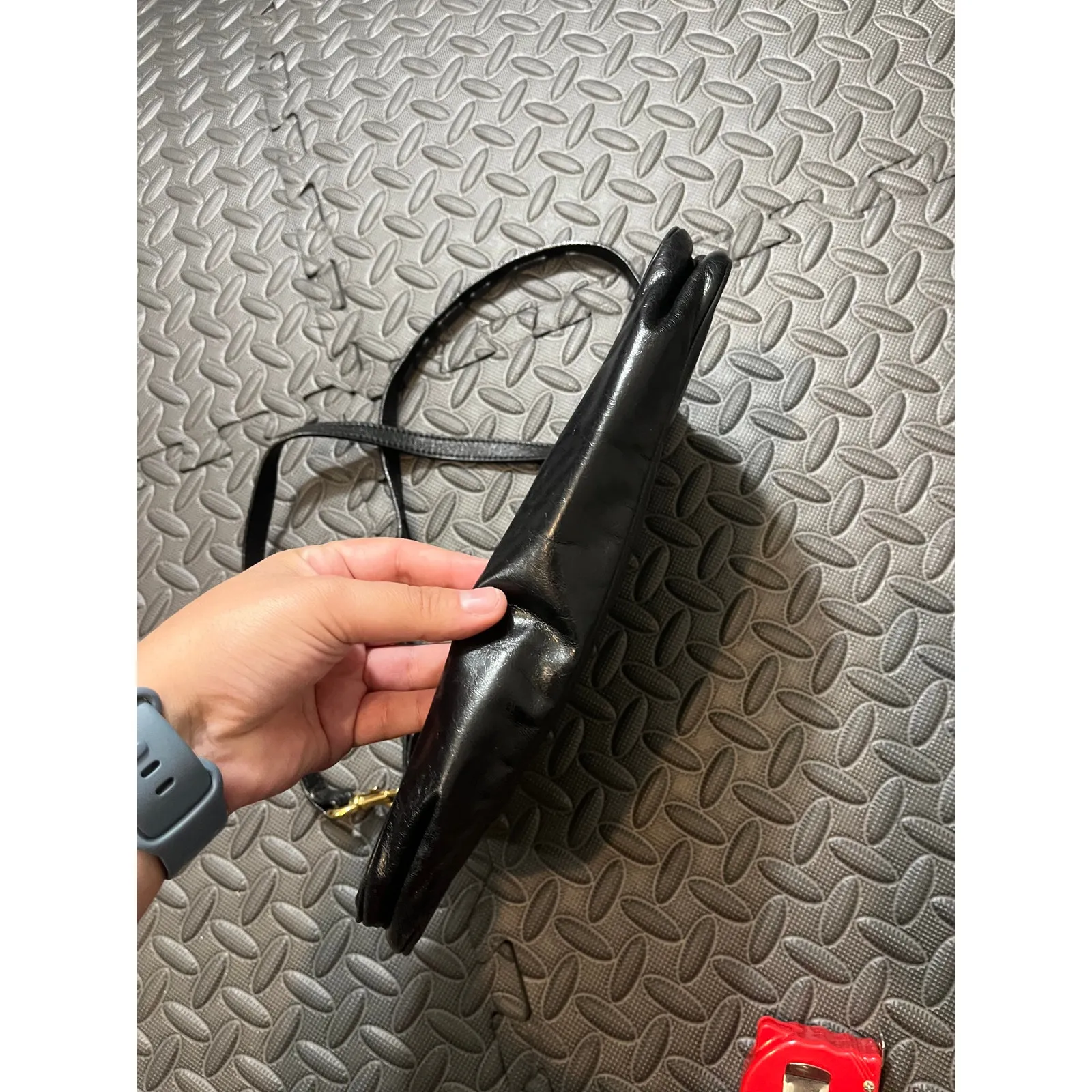 Vintage Marc‎ Jacobs Womens Black Leather Clutch Purse Bag Italy Straps Designer - Image 4