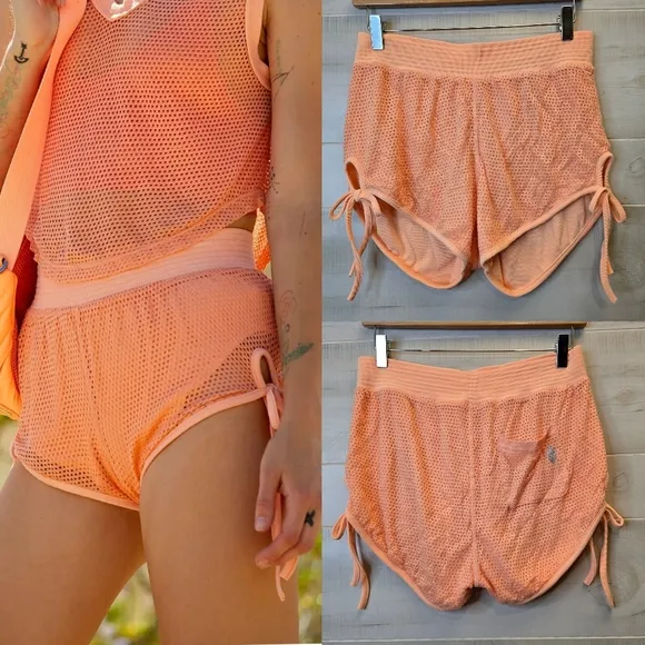 {S} Free People Movement Swim Surf Break Shorts In Peach - Image 2