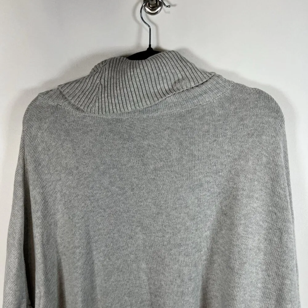 Cabi Women’s Cowl Neck Gray Poncho Sweater With Kangaroo Pouch Size XS Oversized - Image 10