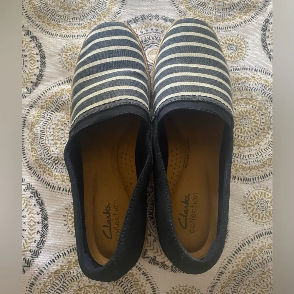 Clarks Collection Serena Paige Slip On Espadrille Suede Nautical Shoes Sz 9 - Image 3