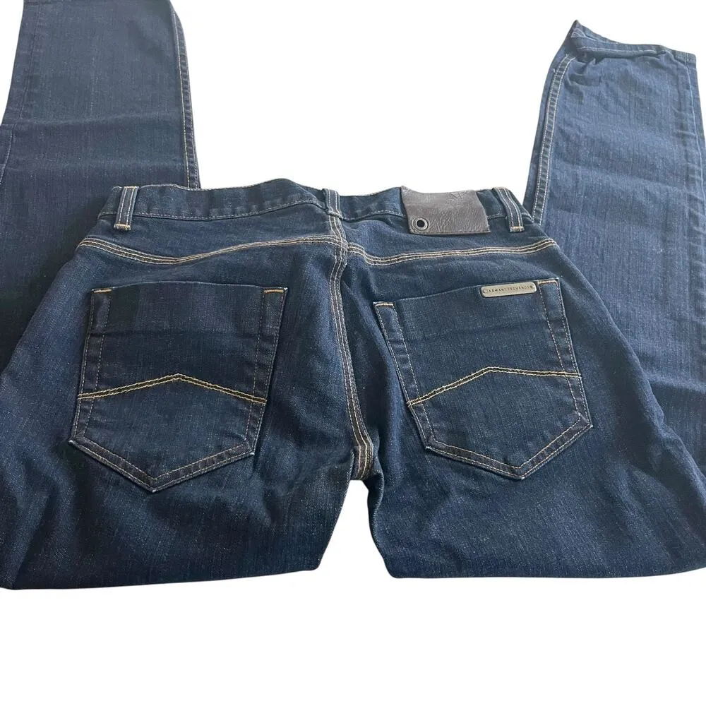 Armani Exchange Mid Rise Dark Wash Blue Denim Skinny Jeans Size 29 Short - Image 5