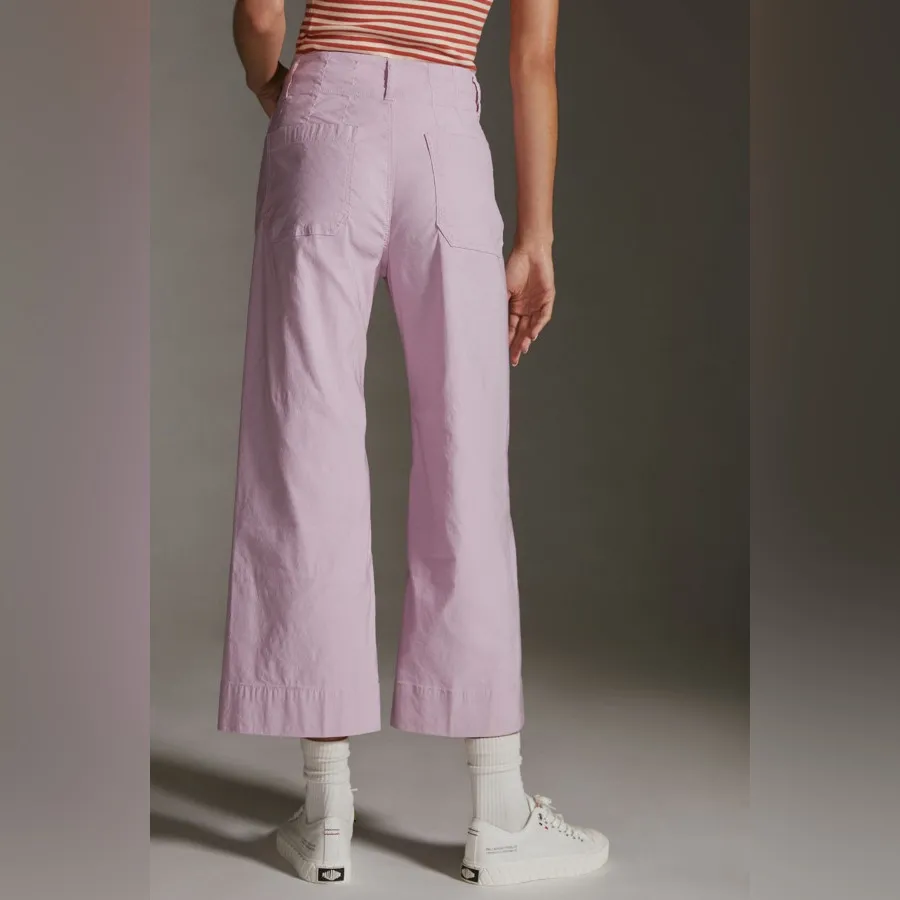 Maeve by Anthropologie Colette Cropped Wide-Leg Pants In LILAC - Image 16