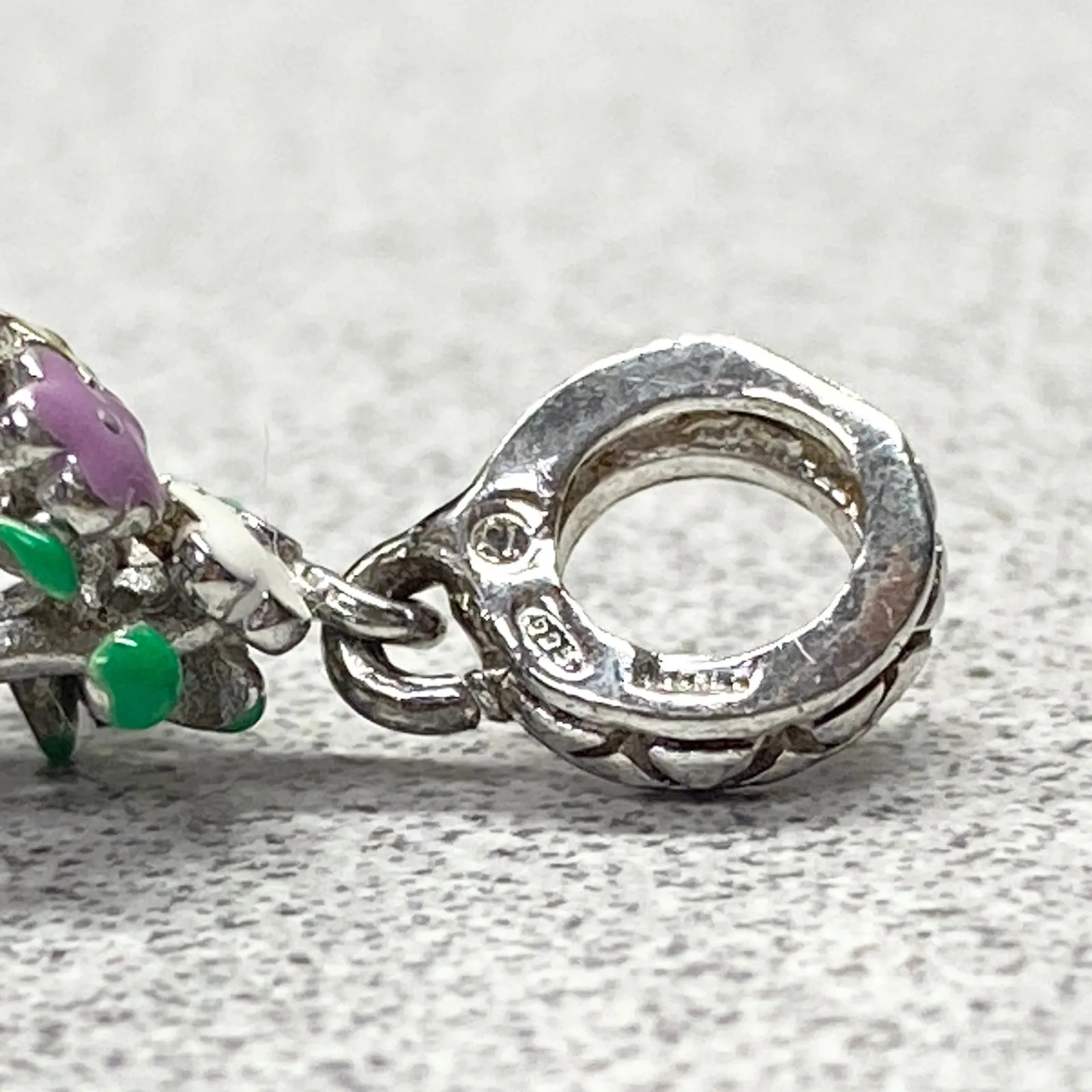 Silver Tone Enamel Crystal Flower Pot Charm Spring Garden Jewelry Making Gift - Image 6