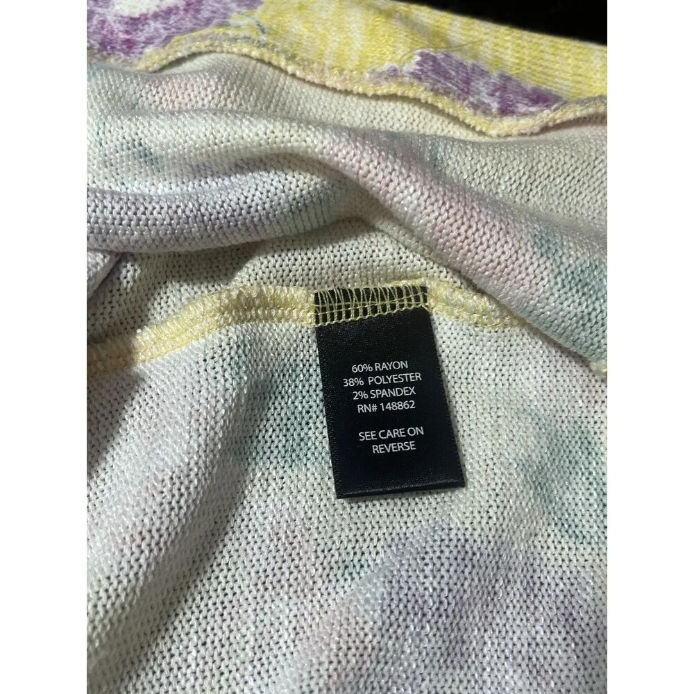 Torrid Cardigan Yellow Floral Spring Open Front Light Duster Short Sleeve 2X - Image 4