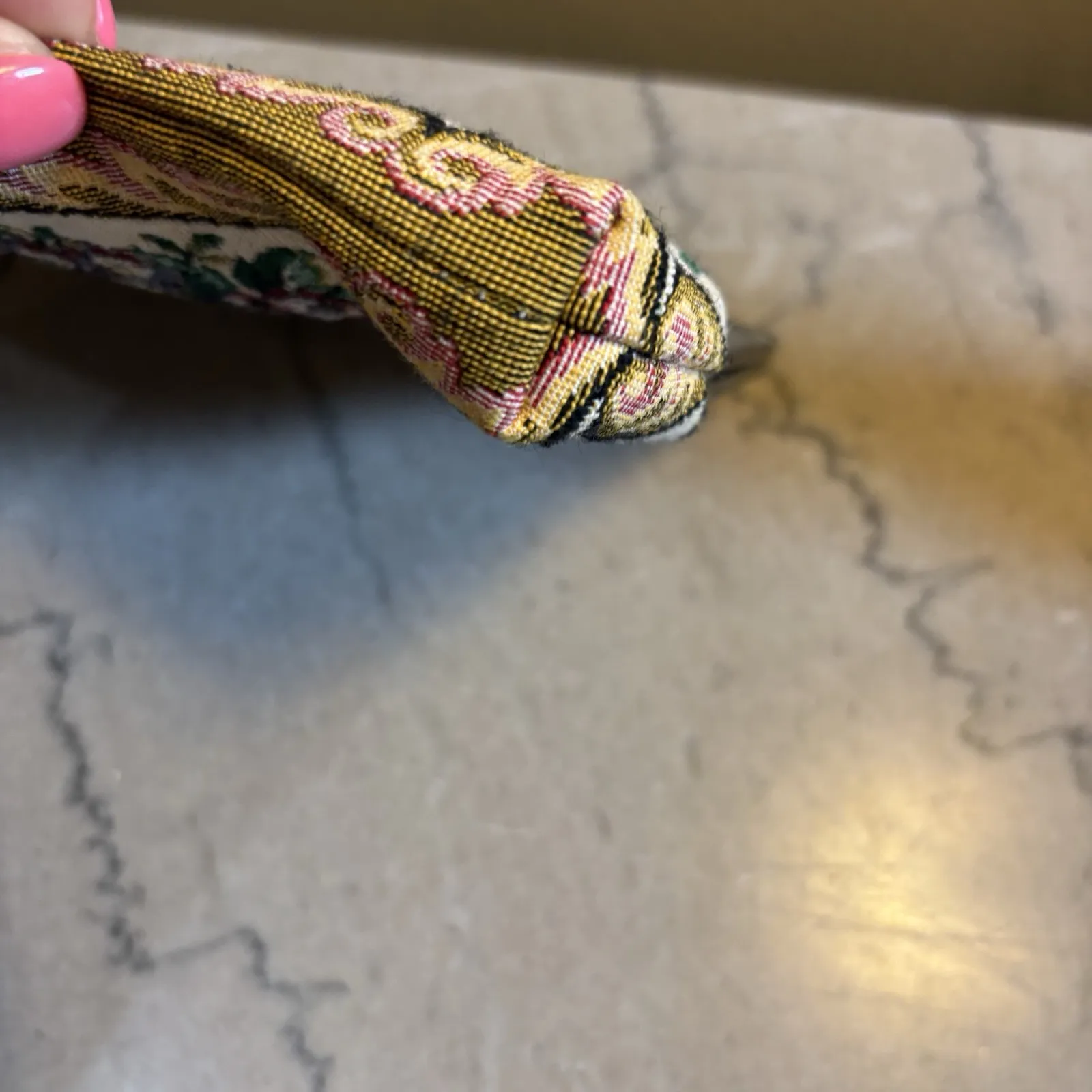 Vintage mid century petite‎ point floral needlepoint kiss lock clutch bag - Image 8