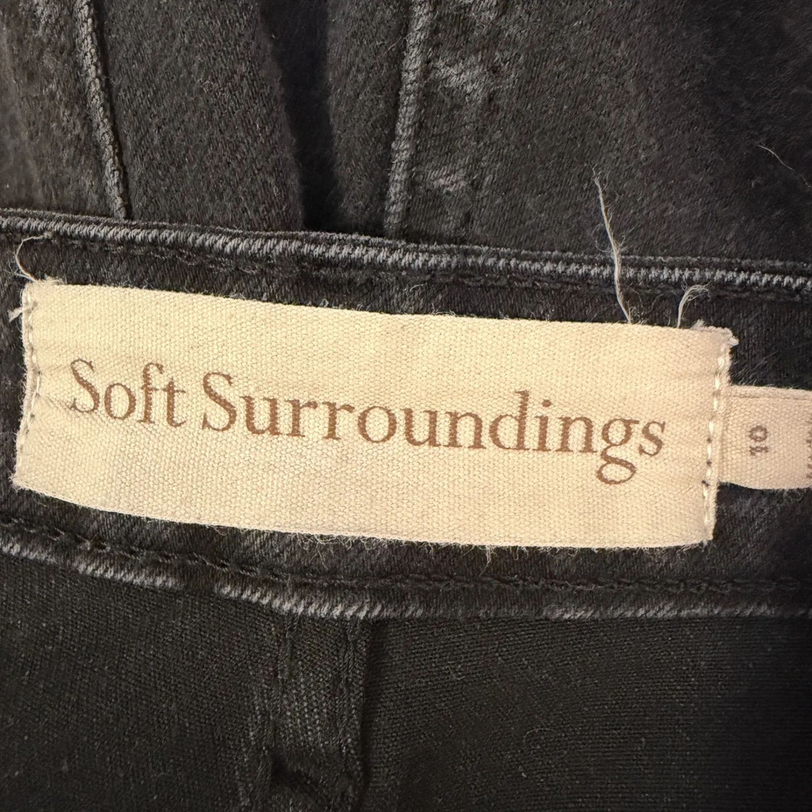 Soft Surroundings Black Denim Jeans Size 10 Zip Fly Stretch Straight Leg - Image 5