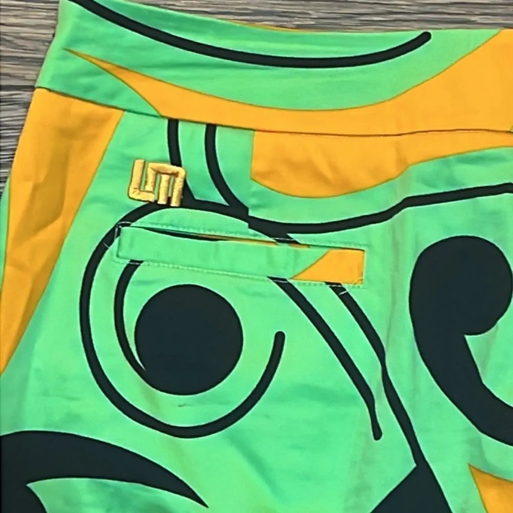 LoudMouth Ladies Skort Green‎ and Orange Size US 10 C29 Green - Image 7