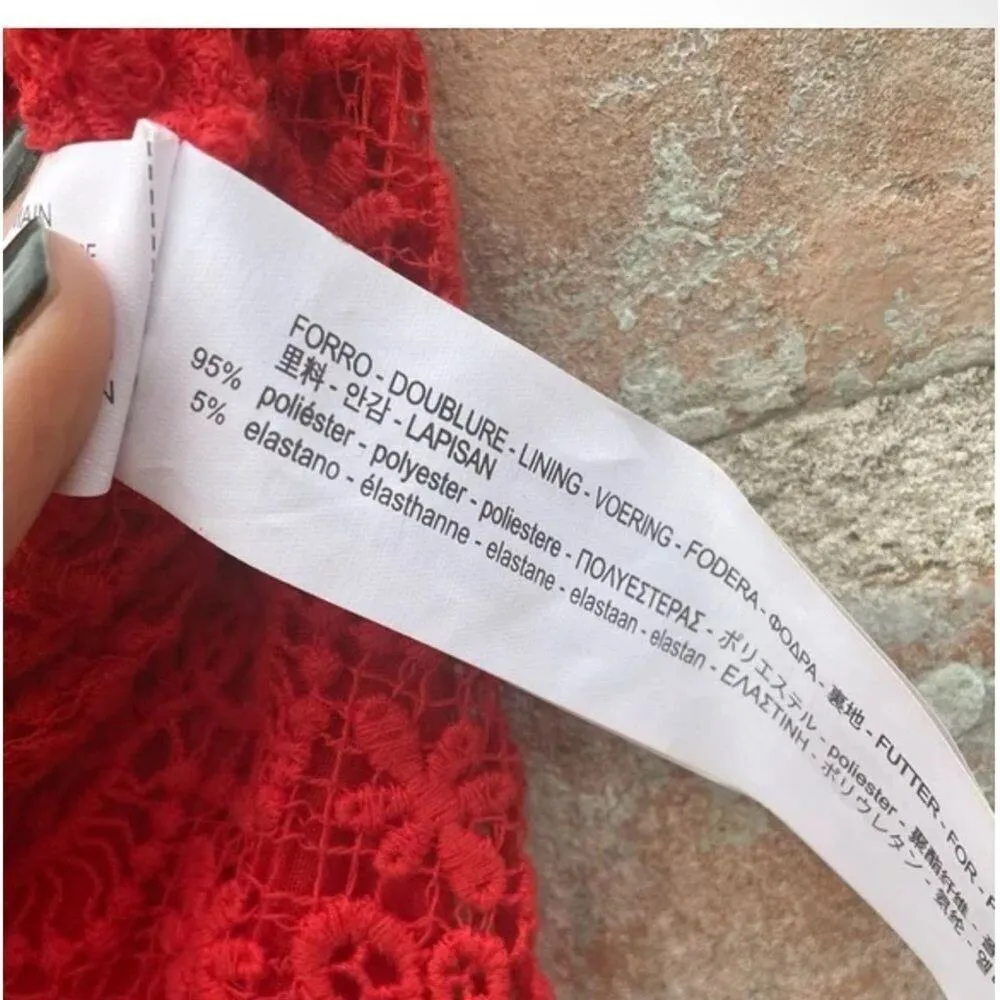 ZARA Lace Bralette Ted Orange Cropped Crochet Bandeau Tank Crop Top New with Tag - Image 12