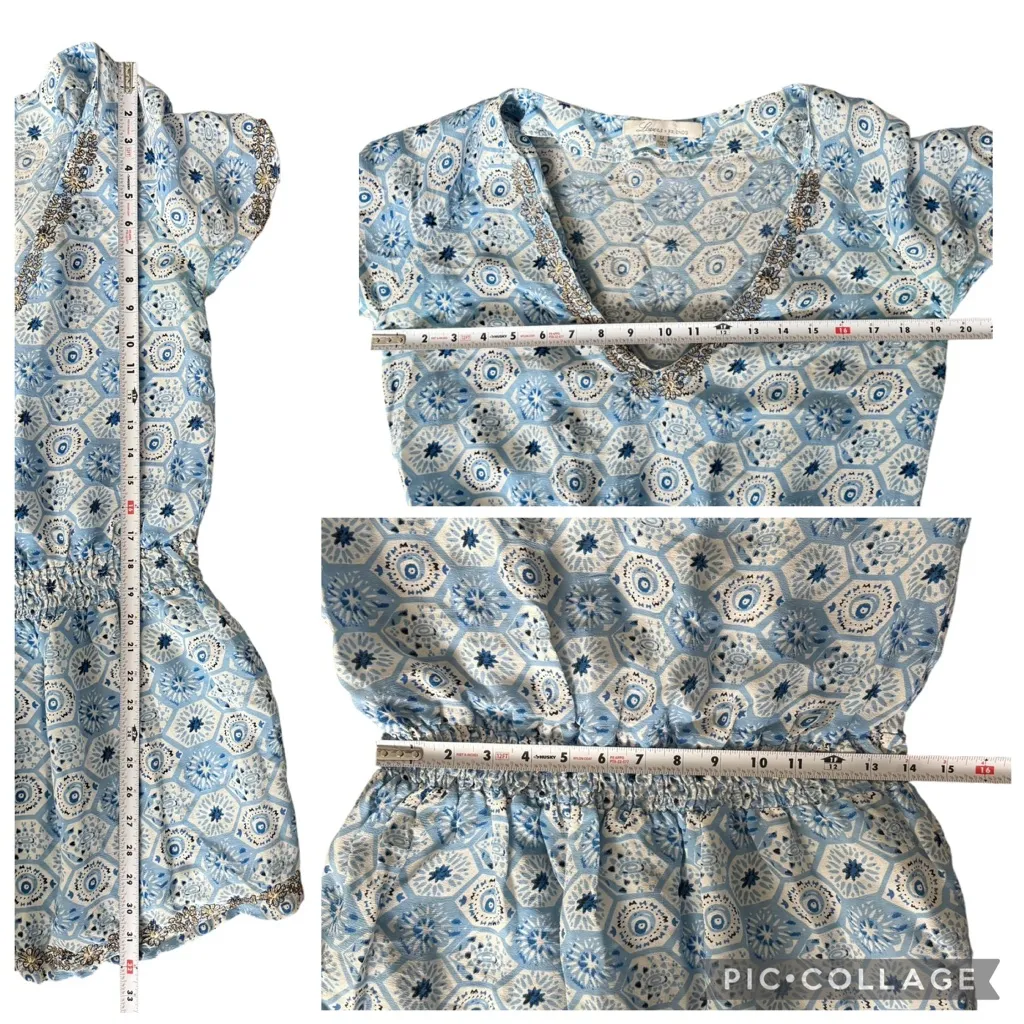 Lovers + Friends Anchored Down Mini Dress V Neck Watercolor Embroidered Medium - Image 11