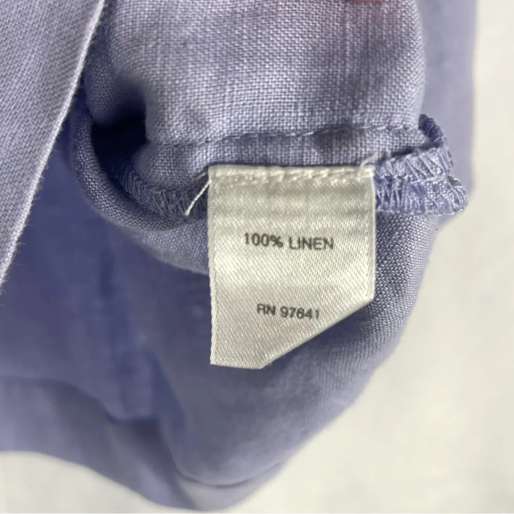 Pure Jill Linen Boatneck Top 3/4 Sleeve Lavender Blue Lilac Size XS - Image 6