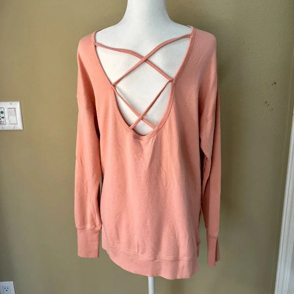 SWEATY BETTY Lace Up Strappy Back Sweatshirt Long Sleeve Top - 4/6 - Image 5