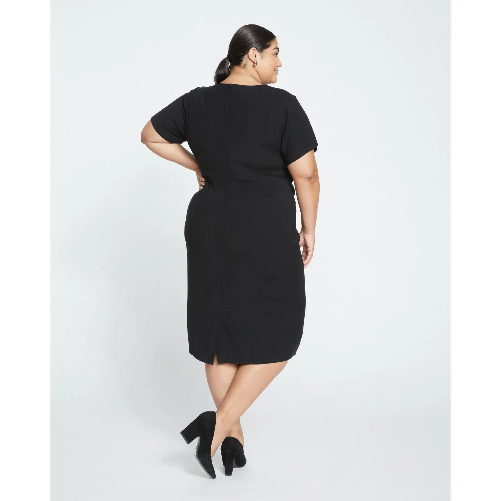 Universal Standard Mary Double Luxe Dress in Black Size M 18-20 New with Tag - Image 3