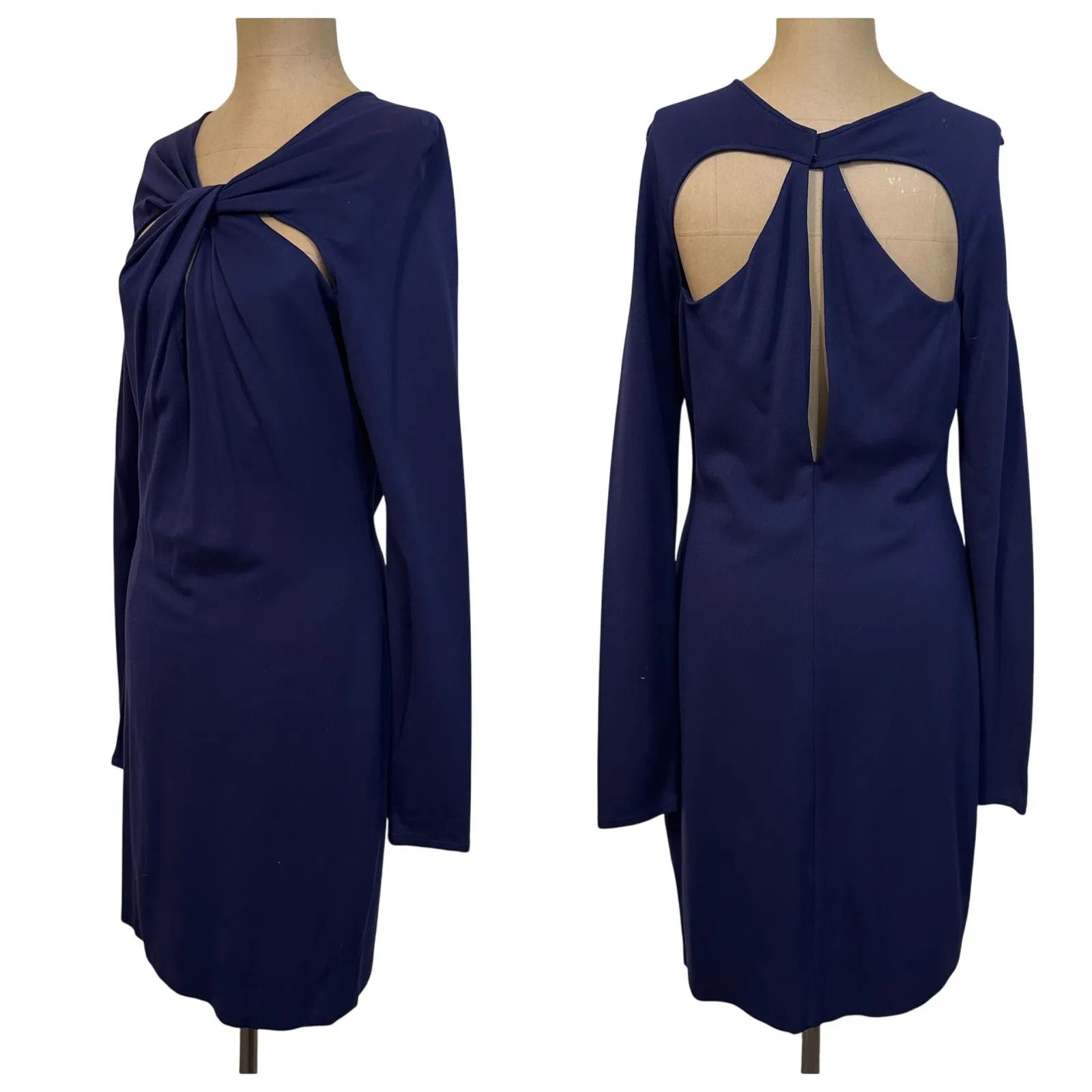 Halston Heritage Mini Dress Twist Front Midnight - Image 4