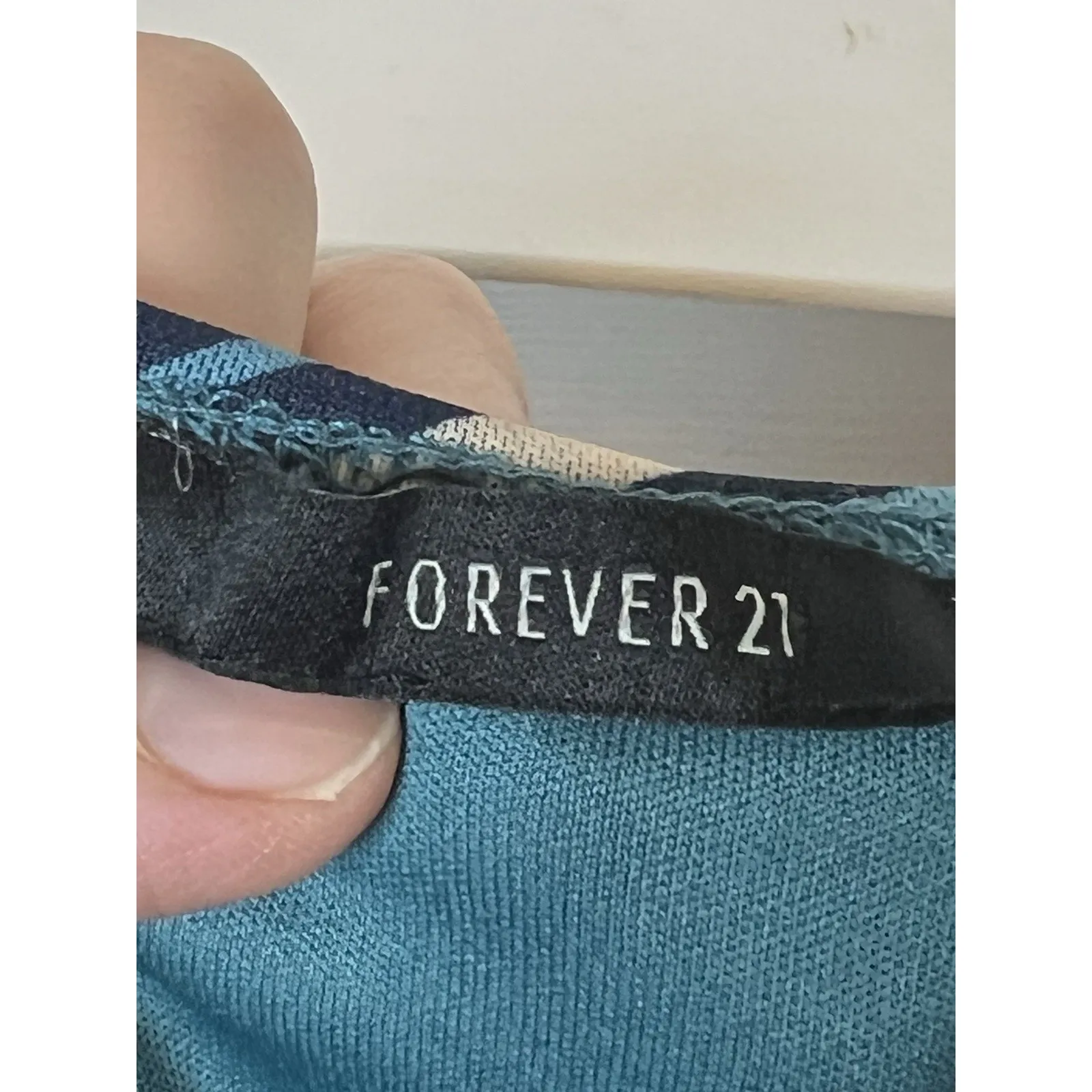 Forever 21 Blue Bodycon Dress – No Size Tag (See Measurements in Photos - Image 2