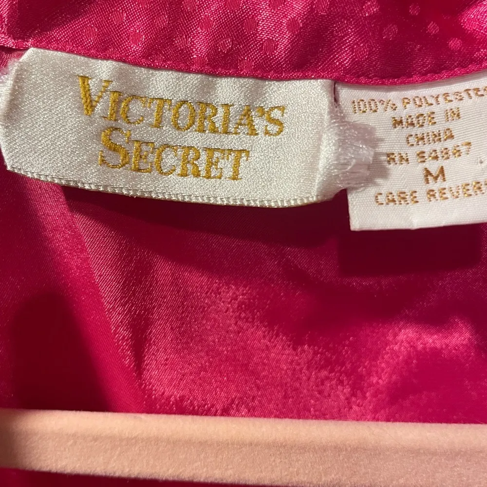 Vintage Victoria’s Secret Gold Label Satin Pajama Set Pink Medium - Image 3