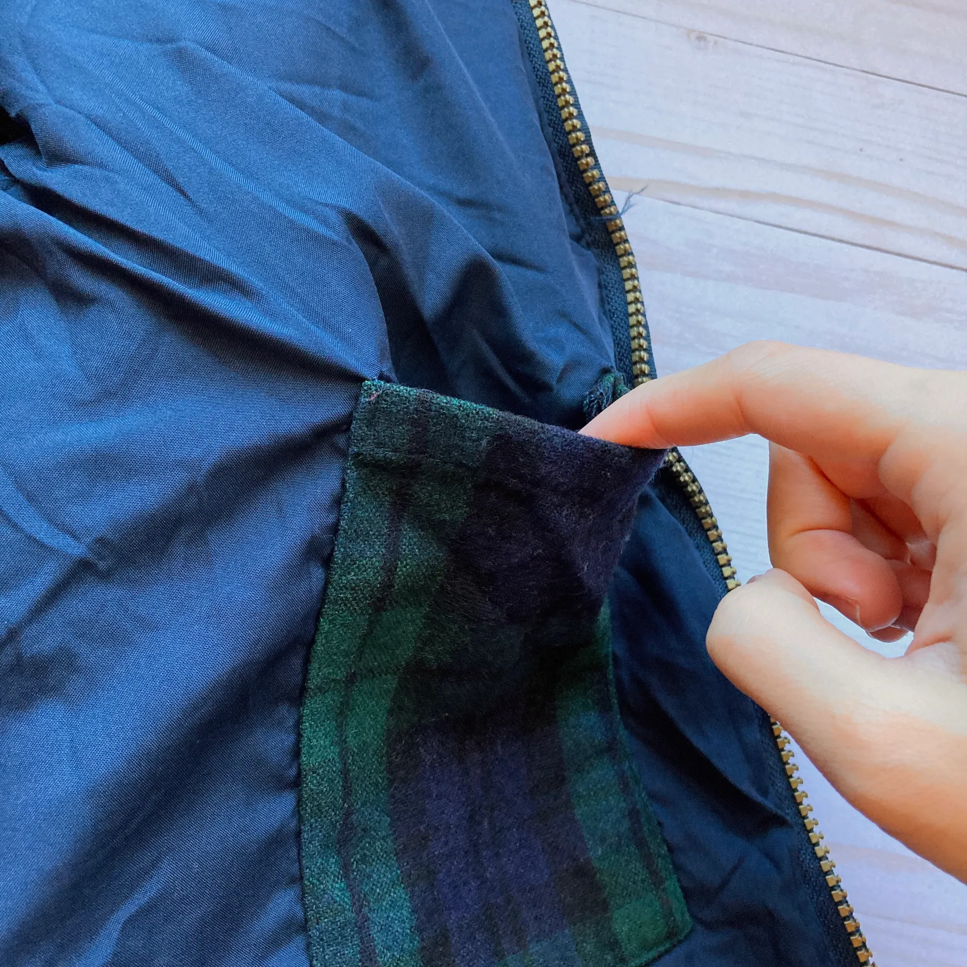 Fuzzy Sherpa Wool Blend Full Zip Blue-Green Jacket Sz S - Image 8