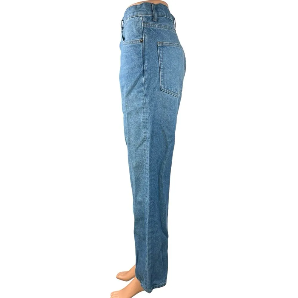 Reformation Cynthia Blue High Waist Relaxed Straight Medium Wash Denim Jeans 29 - Image 2